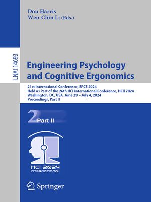 cover image of Engineering Psychology and Cognitive Ergonomics